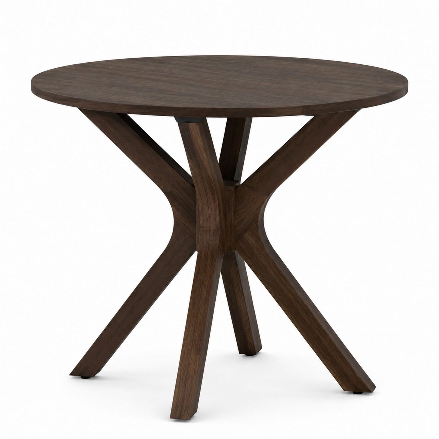 Table de salle à manger ronde en bois brun foncé de 42 pouces