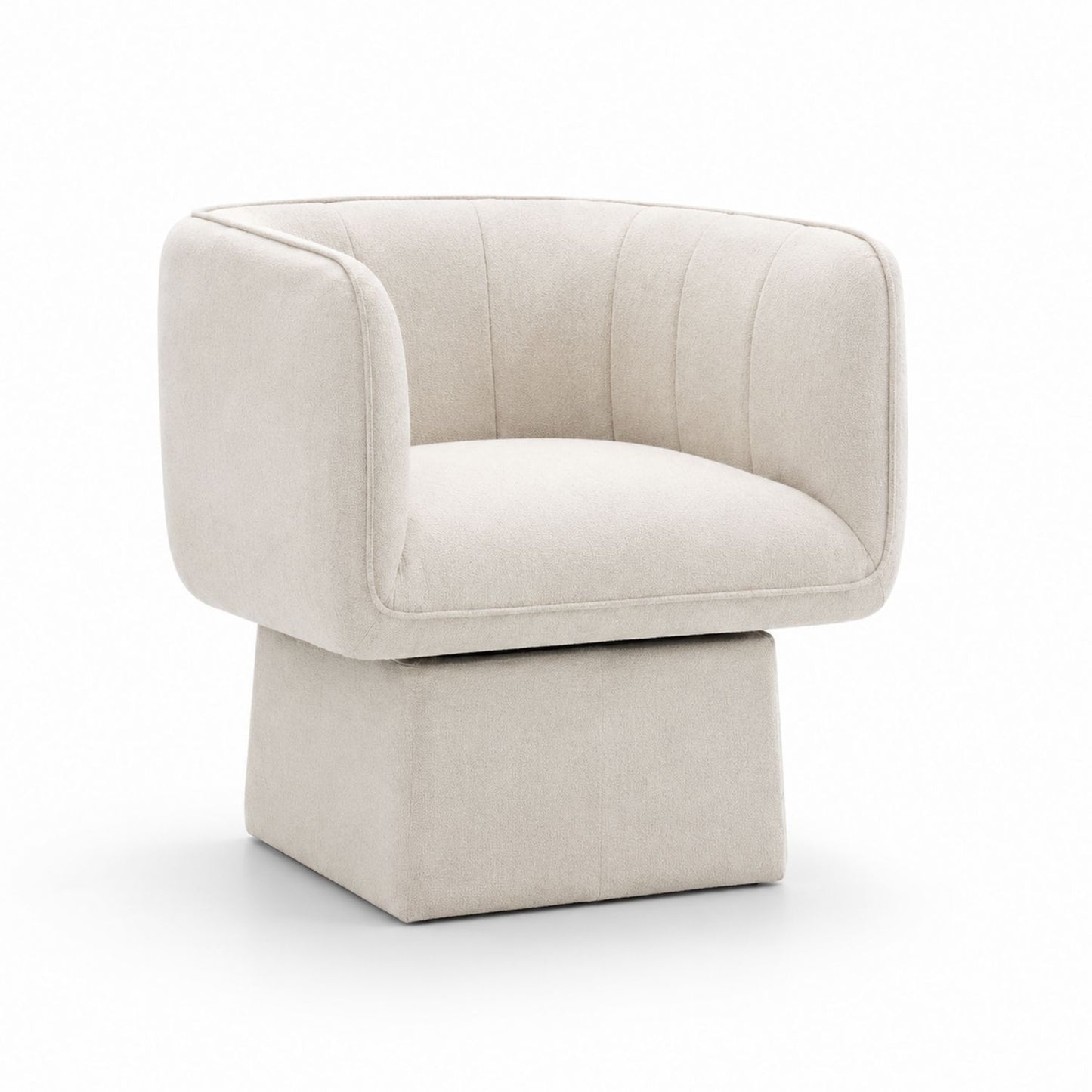 Fauteuil baril en tissu polyester avec assise rembourrée