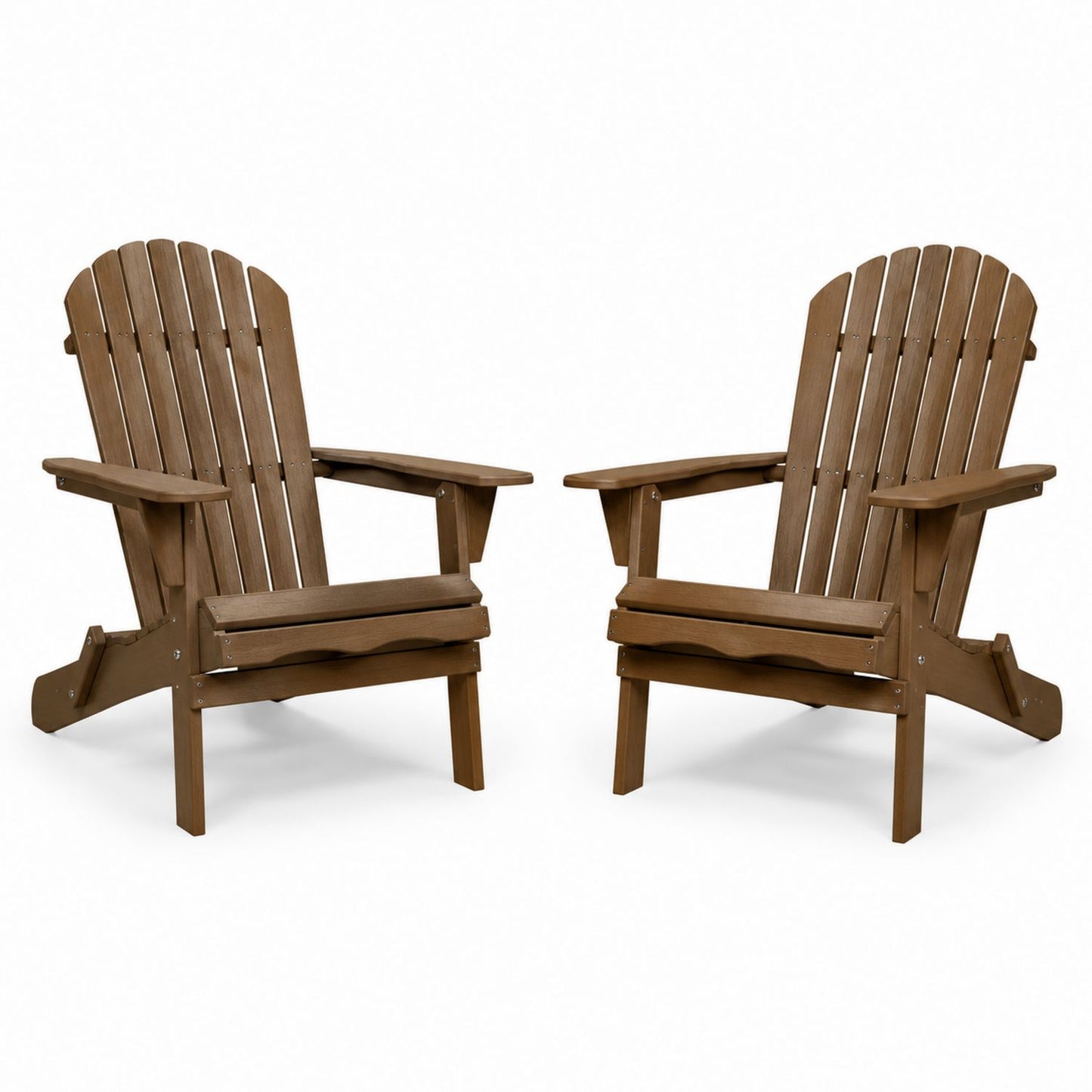 Adirondack Outdoor Chair Set Wood Brown 80cm Height