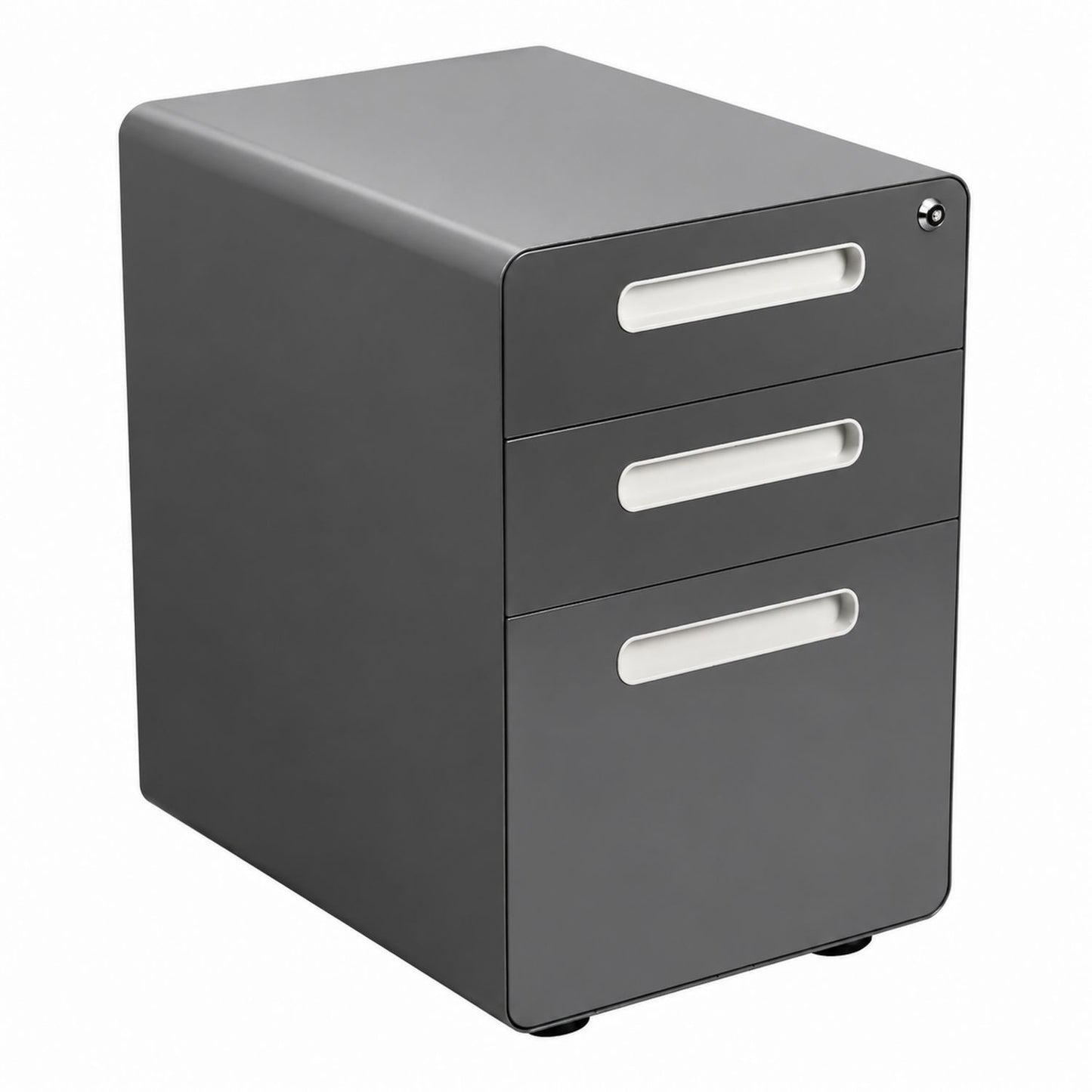 3-Drawer Steel File Cabinet with Lock Gray 52x39x63 cm
