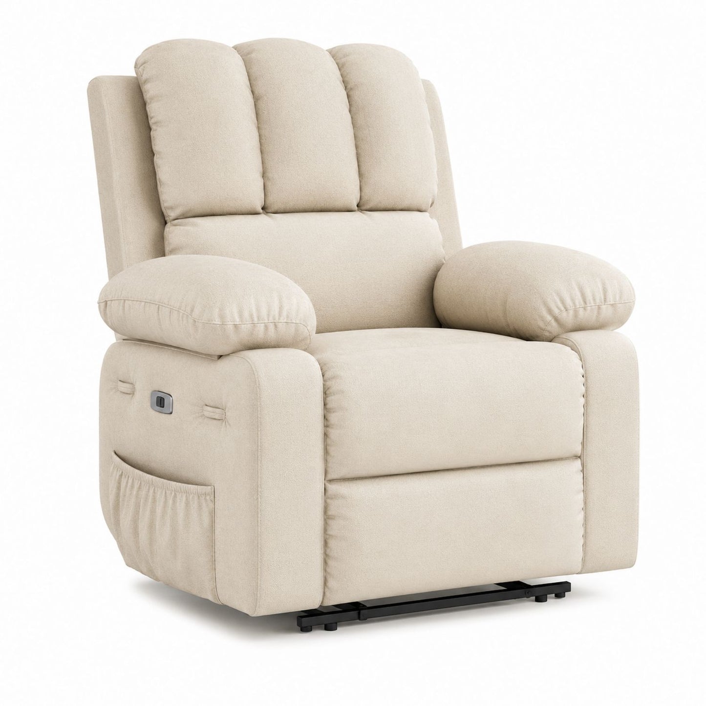 Fauteuil inclinable en microfibre beige avec fonction d'inclinaison électrique