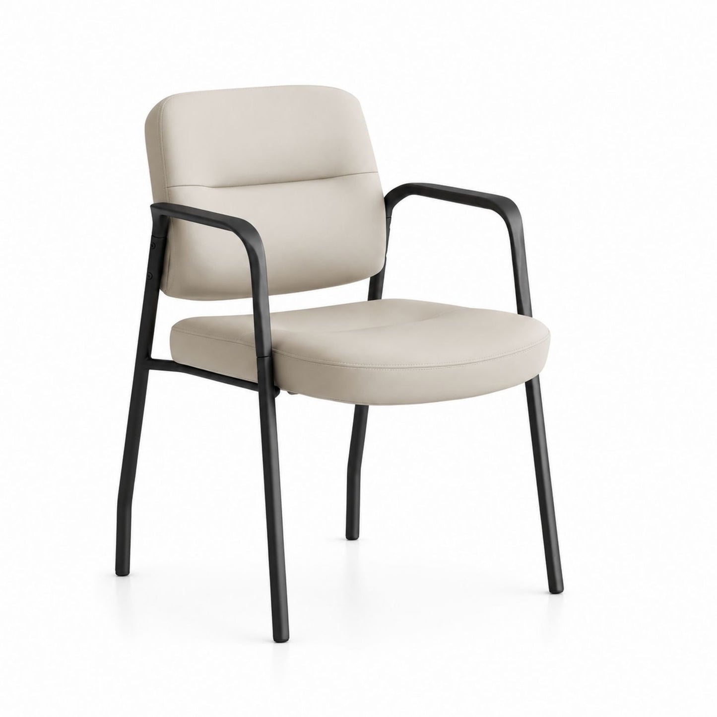 Chaise de bureau en similicuir avec cadre en acier beige