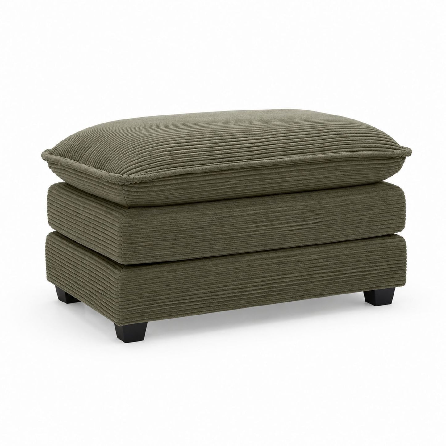 Green Corduroy Ottoman