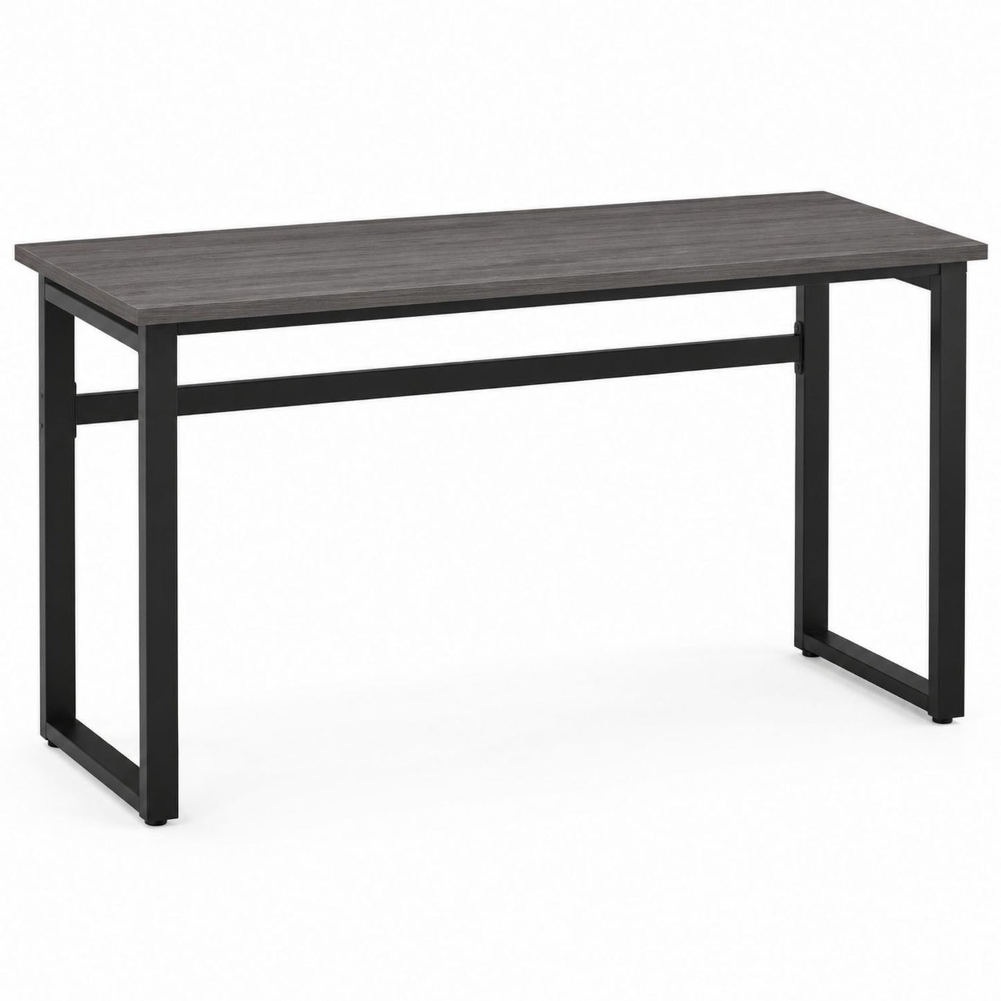 Bureau avec plateau rectangulaire en MDF et cadre en acier noir 120 cm x 60 cm x 75 cm