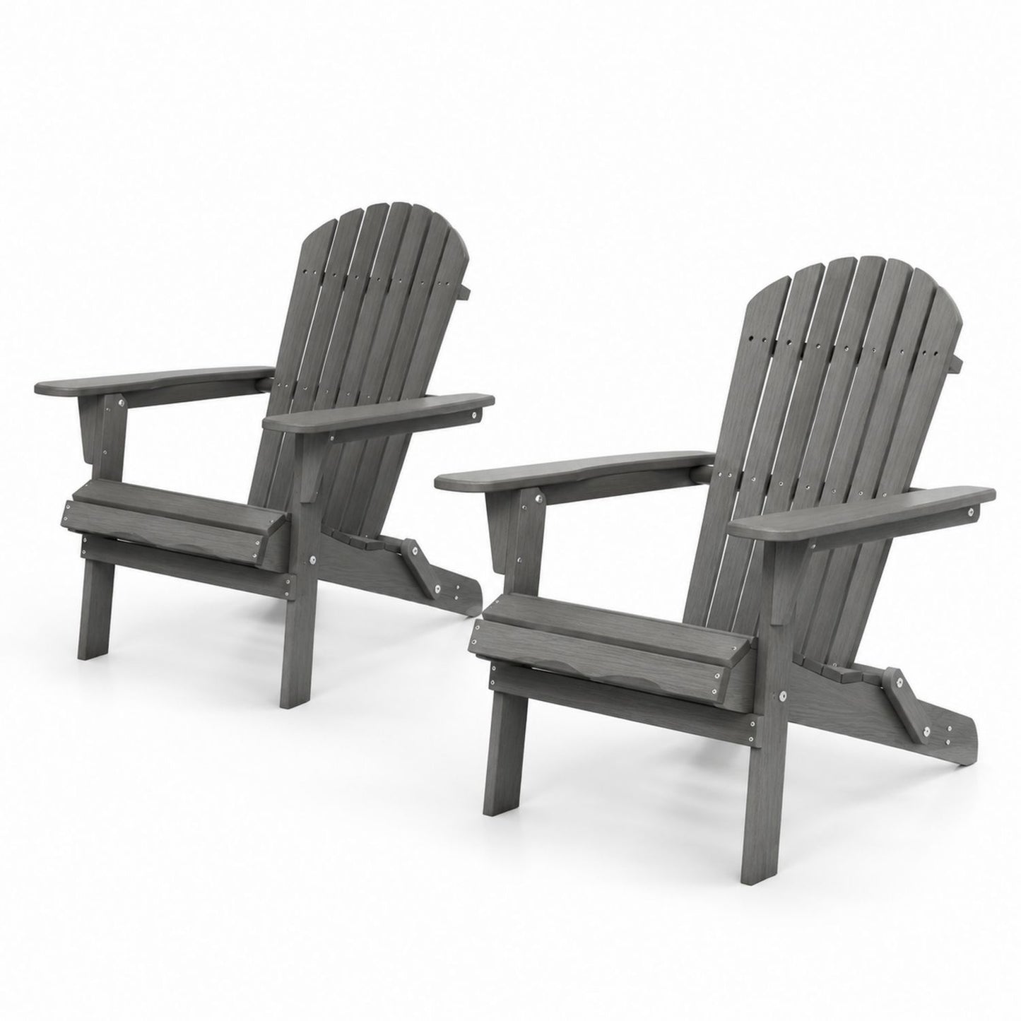 Ensemble de 2 chaises Adirondack d'extérieur en bois d'acacia gris