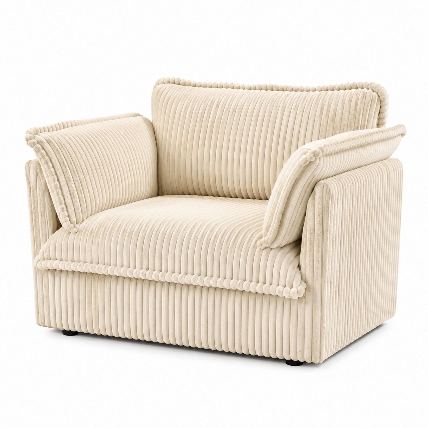 Corduroy Lounge Chair with Removable Cushion 90x80x75cm