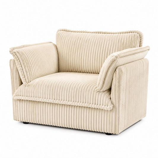 Corduroy Lounge Chair with Removable Cushion 90x80x75cm
