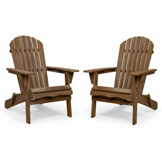 Adirondack Outdoor Chair Set Wood Brown 80cm Height