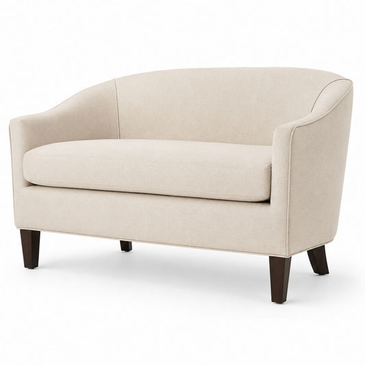 Linen Upholstered Rounded Loveseat Sofa 145cm