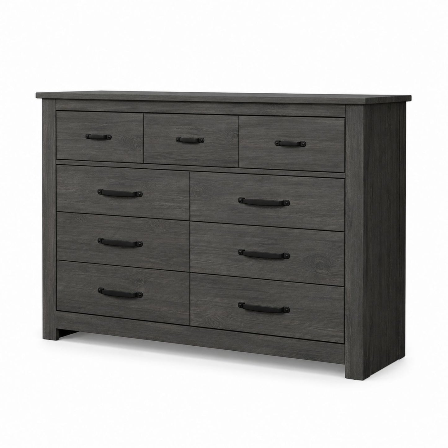 Dark Gray 8-Drawer Wood Dresser