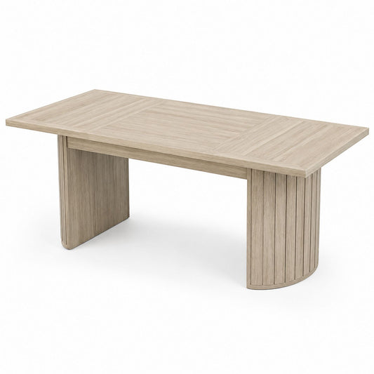 Oak Dining Table Rectangular Beige 200cm