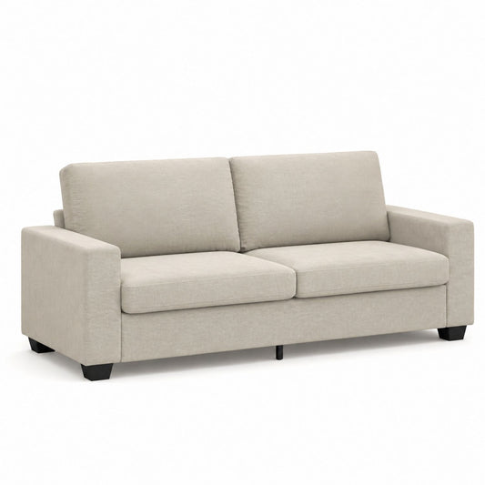 Beige Polyester Fabric Rectangle Sofa 220cm Length