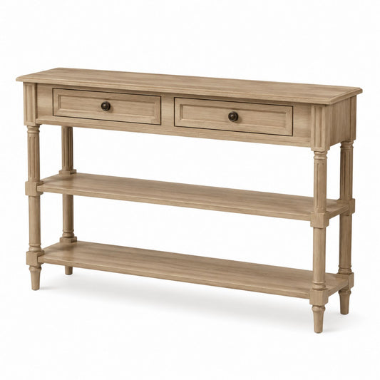 Wood Console Table with Drawers and Shelves 100cm x 30cm x 80cm