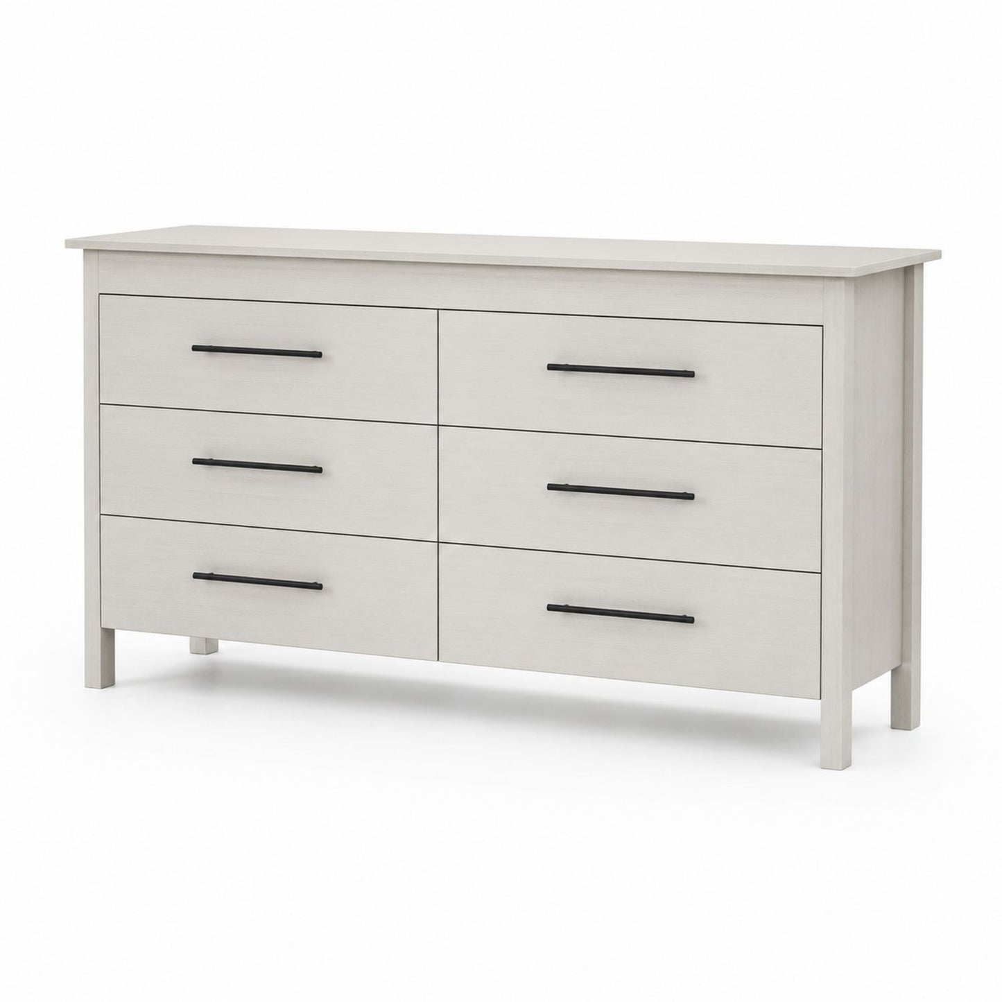 Commode en bois 6 tiroirs blanche 150cm x 40cm x 80cm