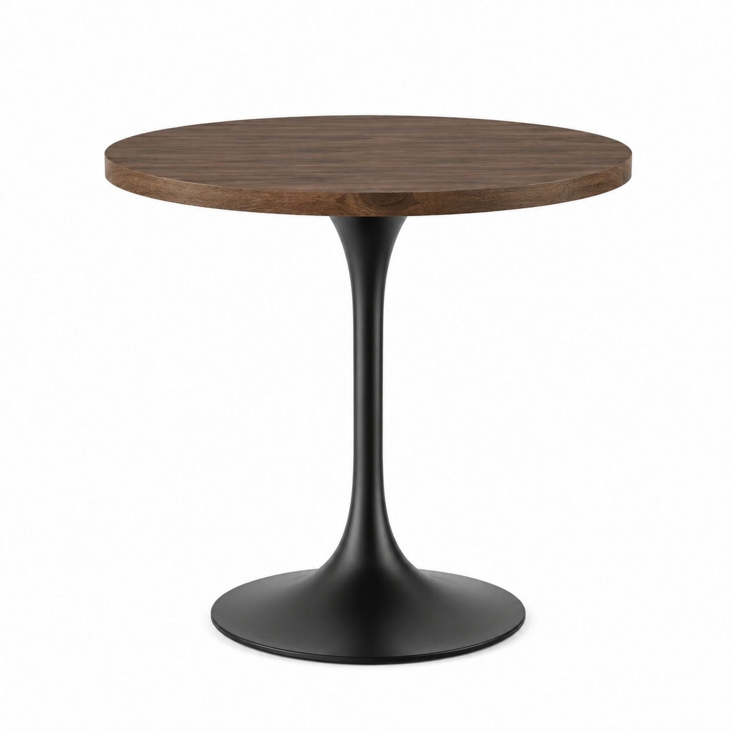 Round Wood Dining Table with Metal Base 100cm