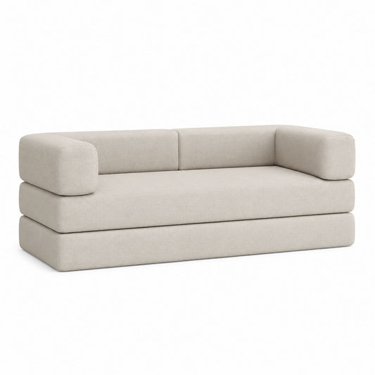 Beige Fabric Three-Seater Sofa 215cm