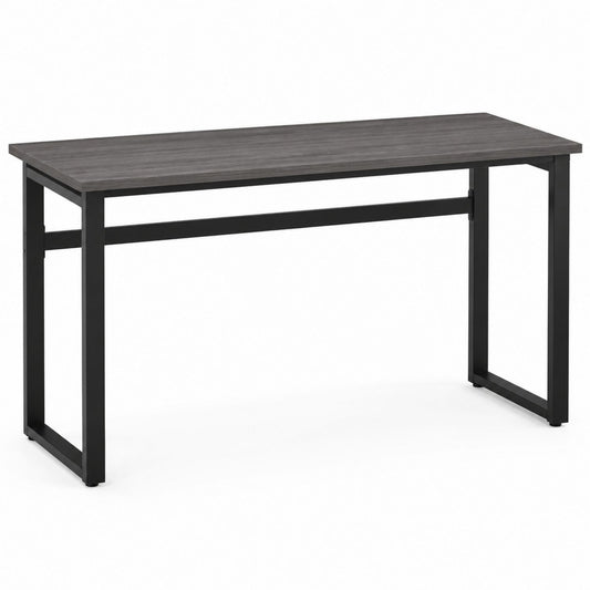 Bureau avec plateau rectangulaire en MDF et cadre en acier noir 120 cm x 60 cm x 75 cm