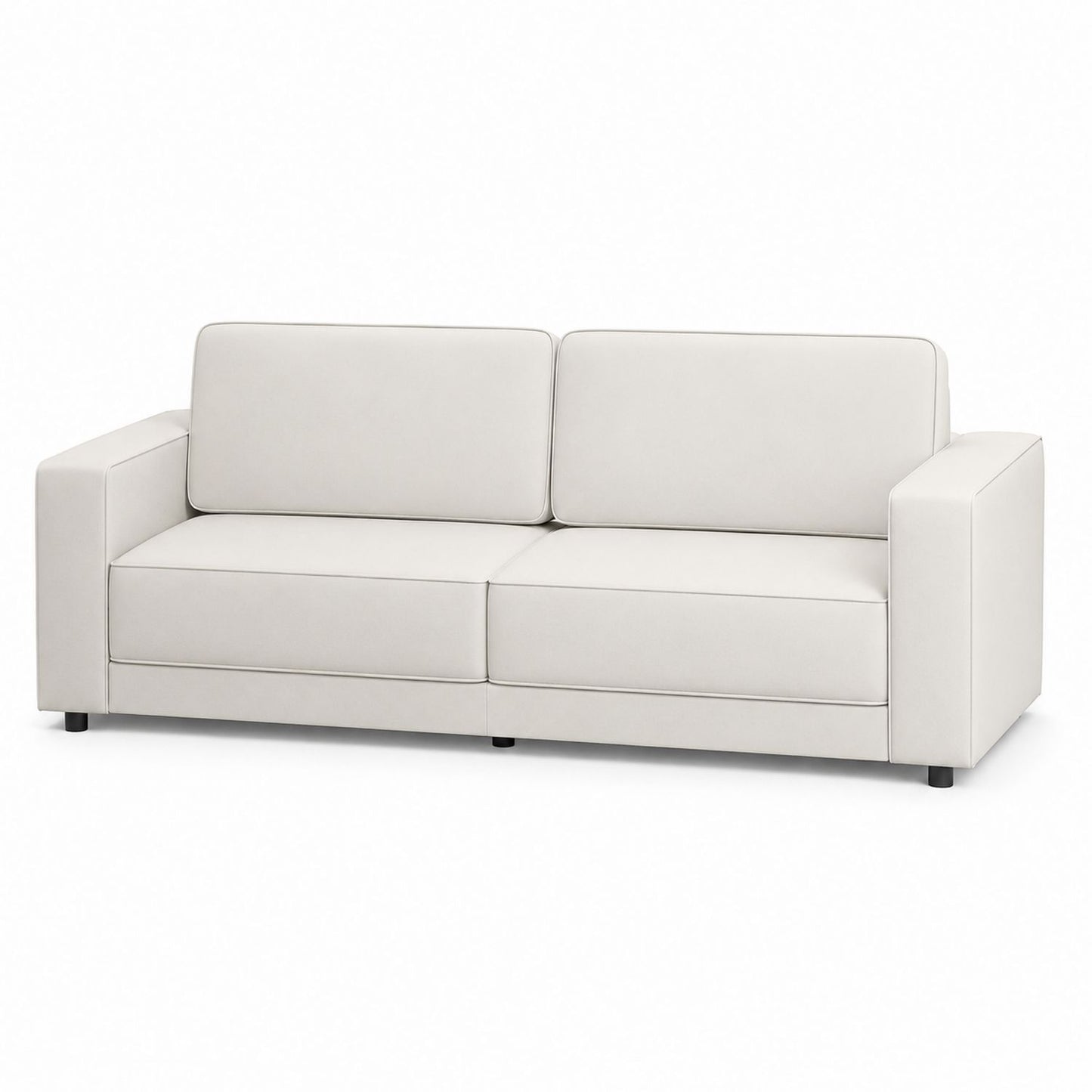 3-Seater Faux Leather Sofa White 200cm x 85cm x 70cm