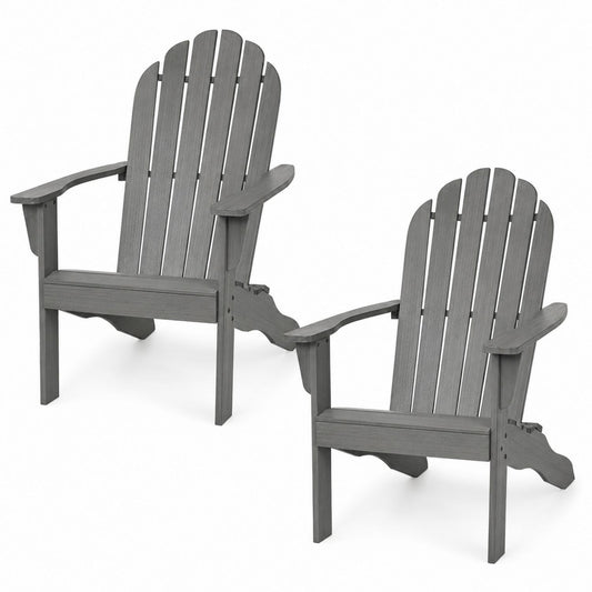 2-Piece Set of Adirondack Outdoor Chairs Polywood Gray