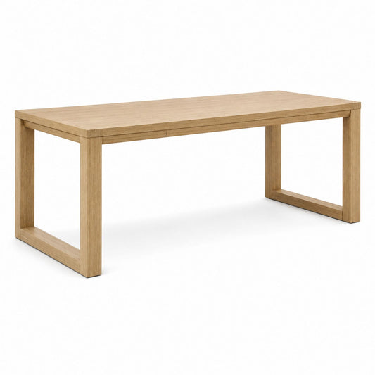 Rectangular Oak Dining Table Natural Finish 200x90x75cm